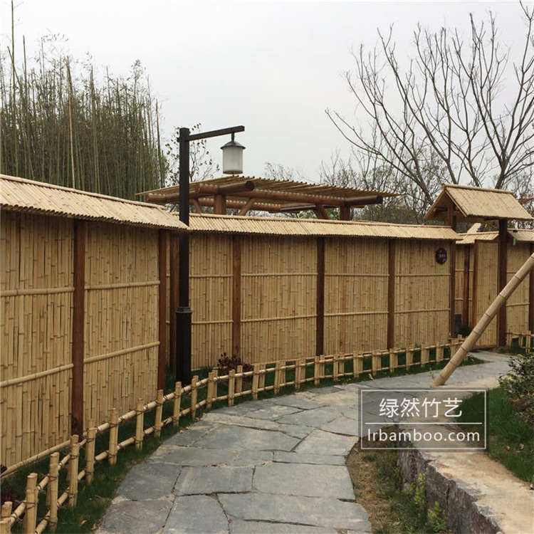 竹木结构竹围墙